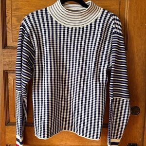 Striped knitted purple and white sweater, Greige, Size L